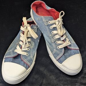 Bobbie Brooks Blue Jean Lace Up Sneaker Tennis Shoe Womens Size 10